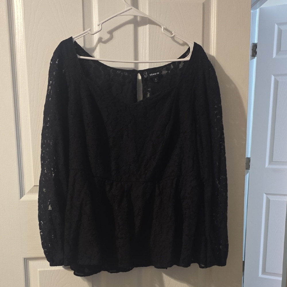 Torrid Black Lace Blouse